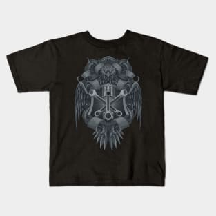 Piston Eagle Illustration Logo Kids T-Shirt